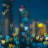 Cityscape heart bokeh